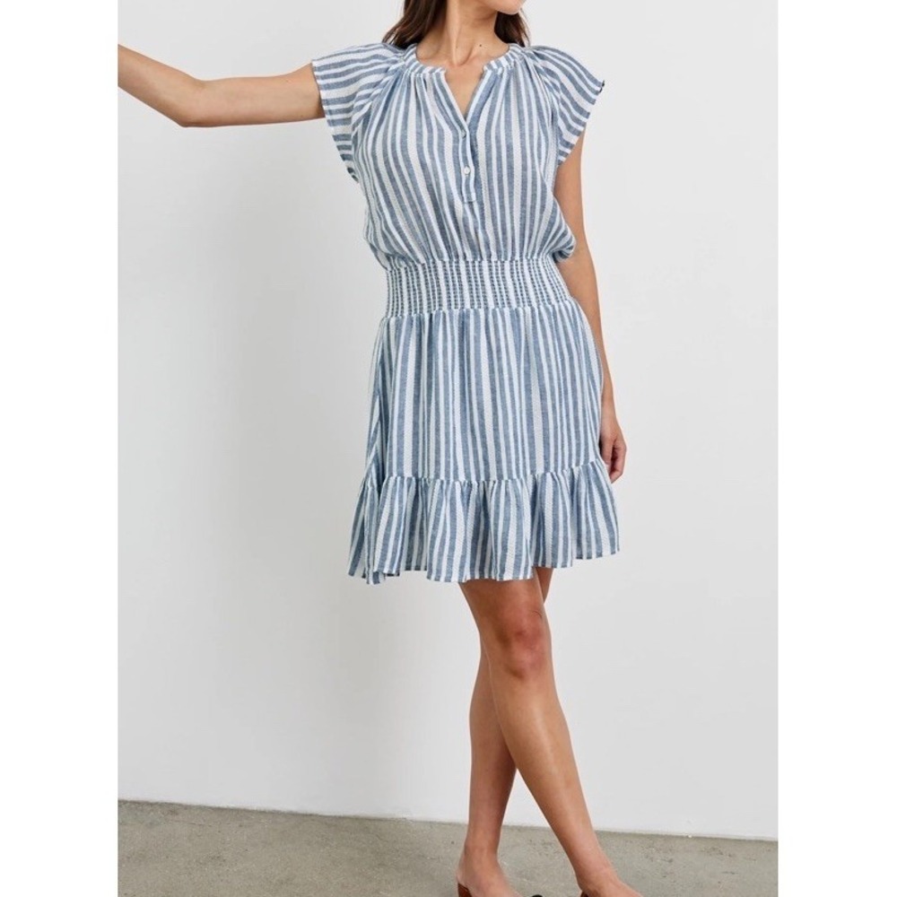 Rails‎ Augustine Dress Blue Jalisco Stripe Boho Beach Chic Striped Dress Woman L